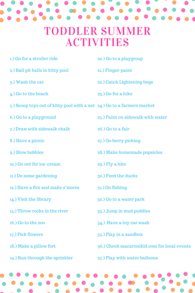 Toddler Summer Activities