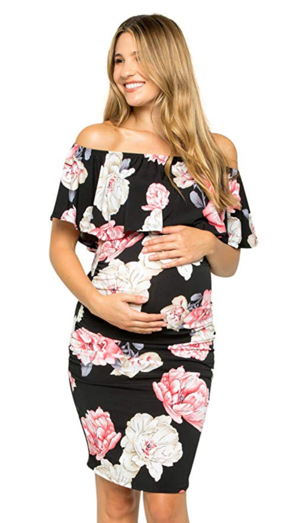 Fitting Floral Pregnancy Dress