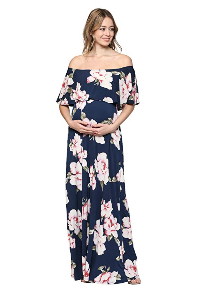 Off The Shoulder Maxi Maternity Dresses