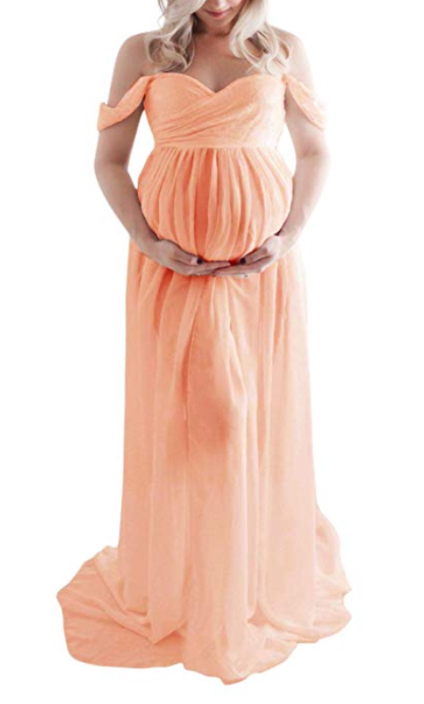 Peach Maternity Gown