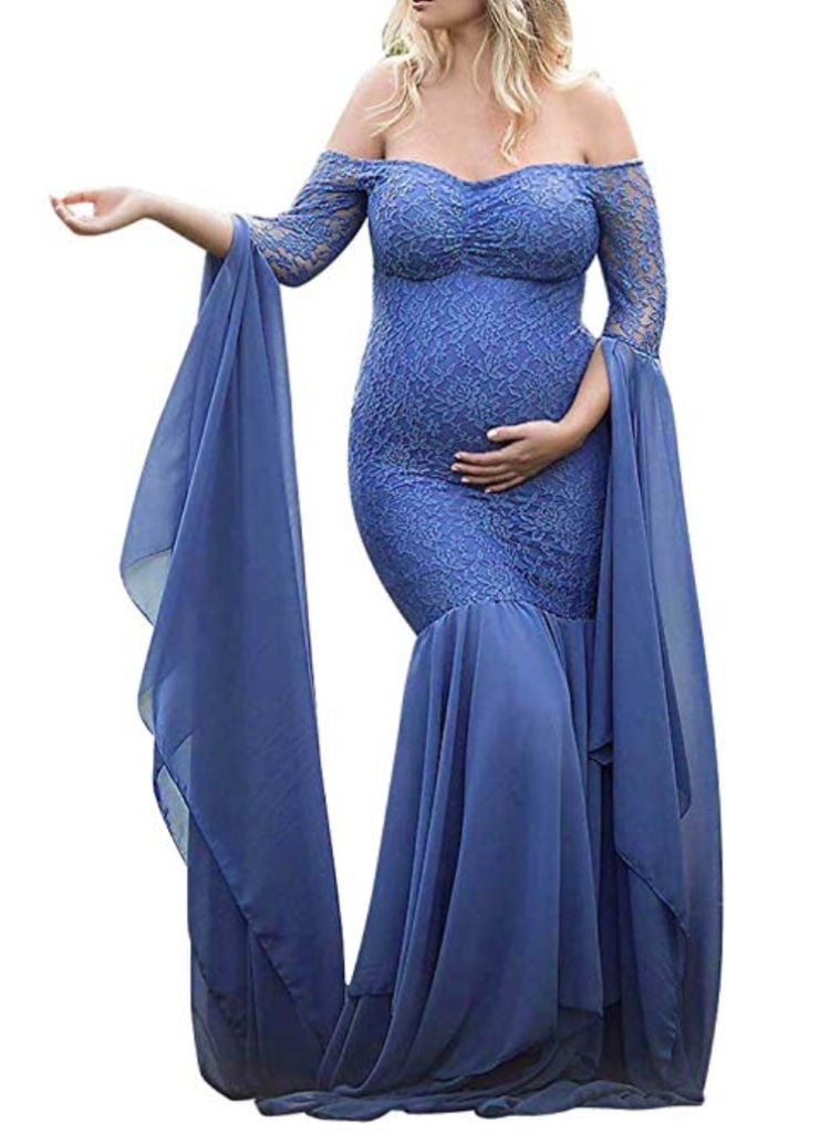 Blue Mermaid Maternity Photoshoot Dresses