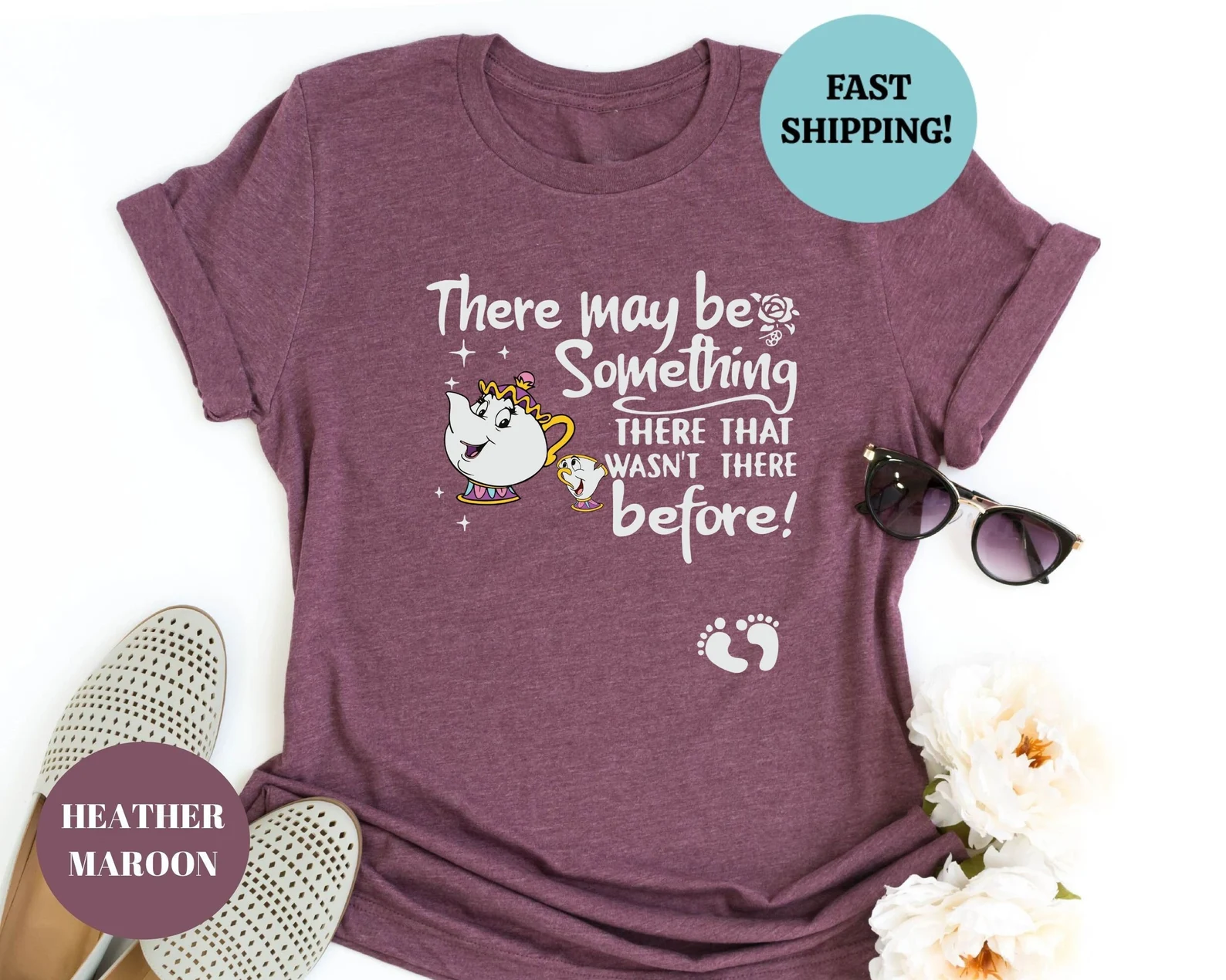 Disney beauty and the beast pregnancy reveal shirt.