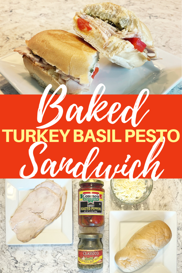 Baked turkey basil pesto sandwich lunch recipe