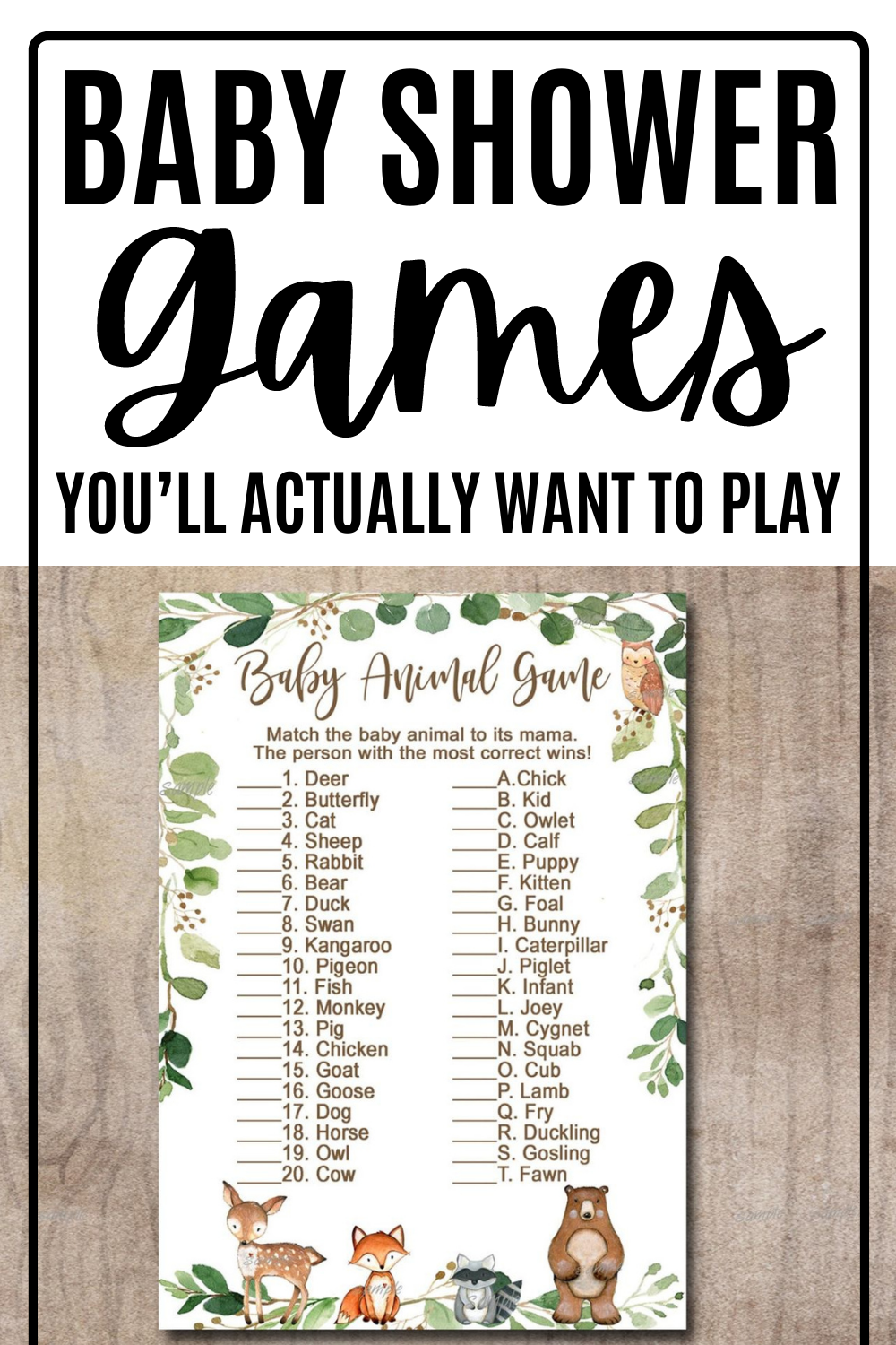 Pick fun baby shower games your guest will actually like from this creative list of baby shower game ideas. #babyshowergames