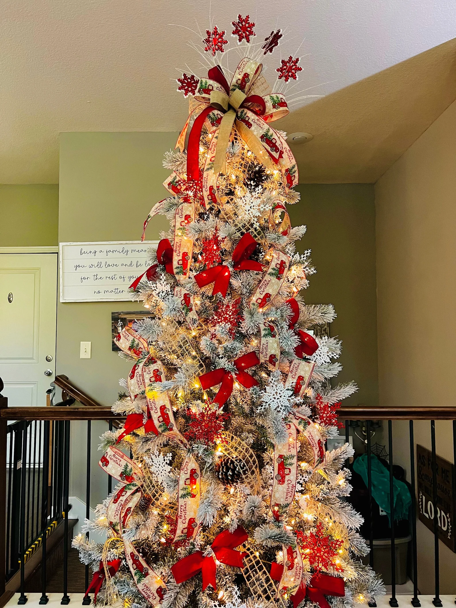 Red truck theme Christmas tree decorations package