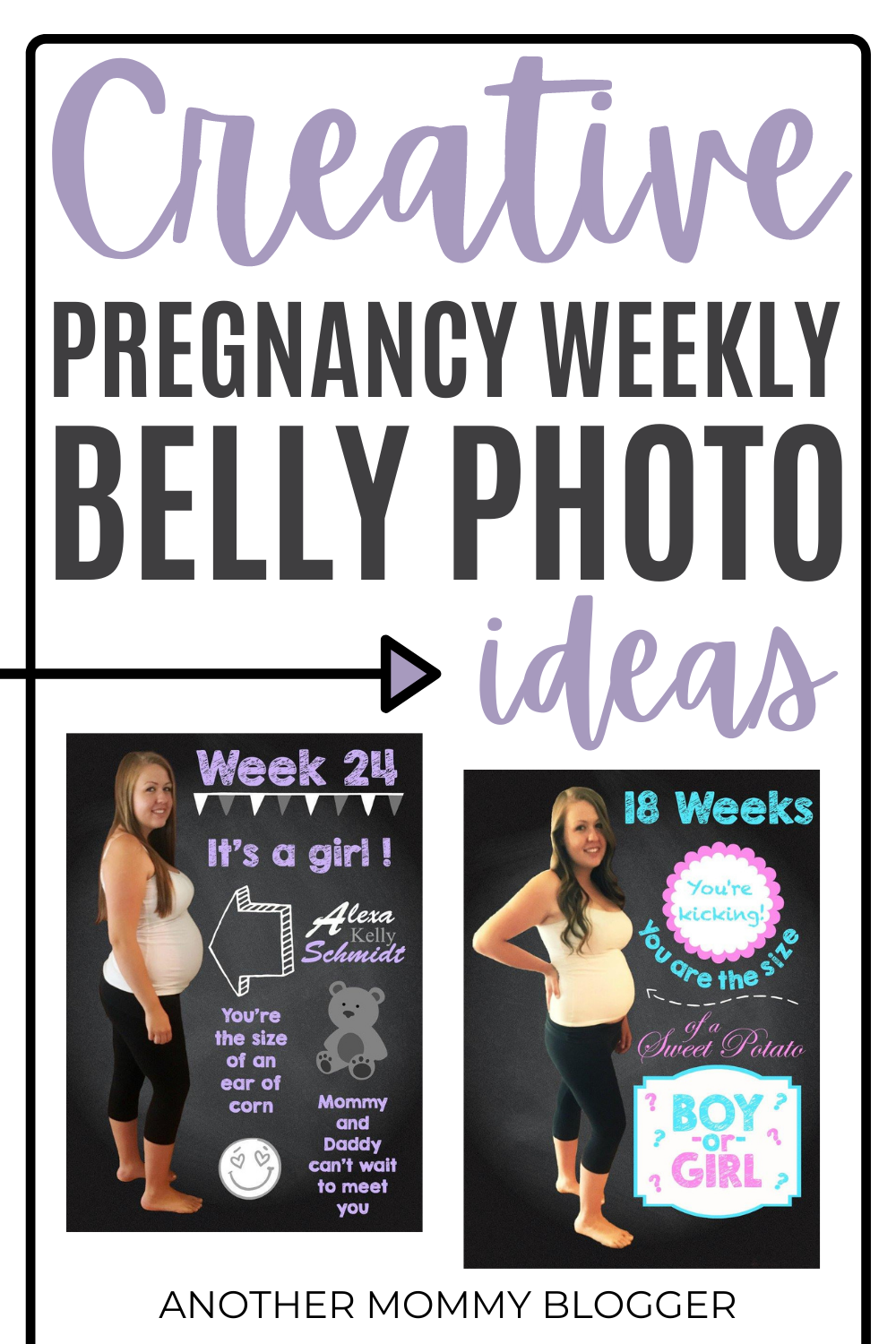 Take cute belly photos when you’re pregnant. Use these ideas for weekly pregnancy photos. #pregnancy