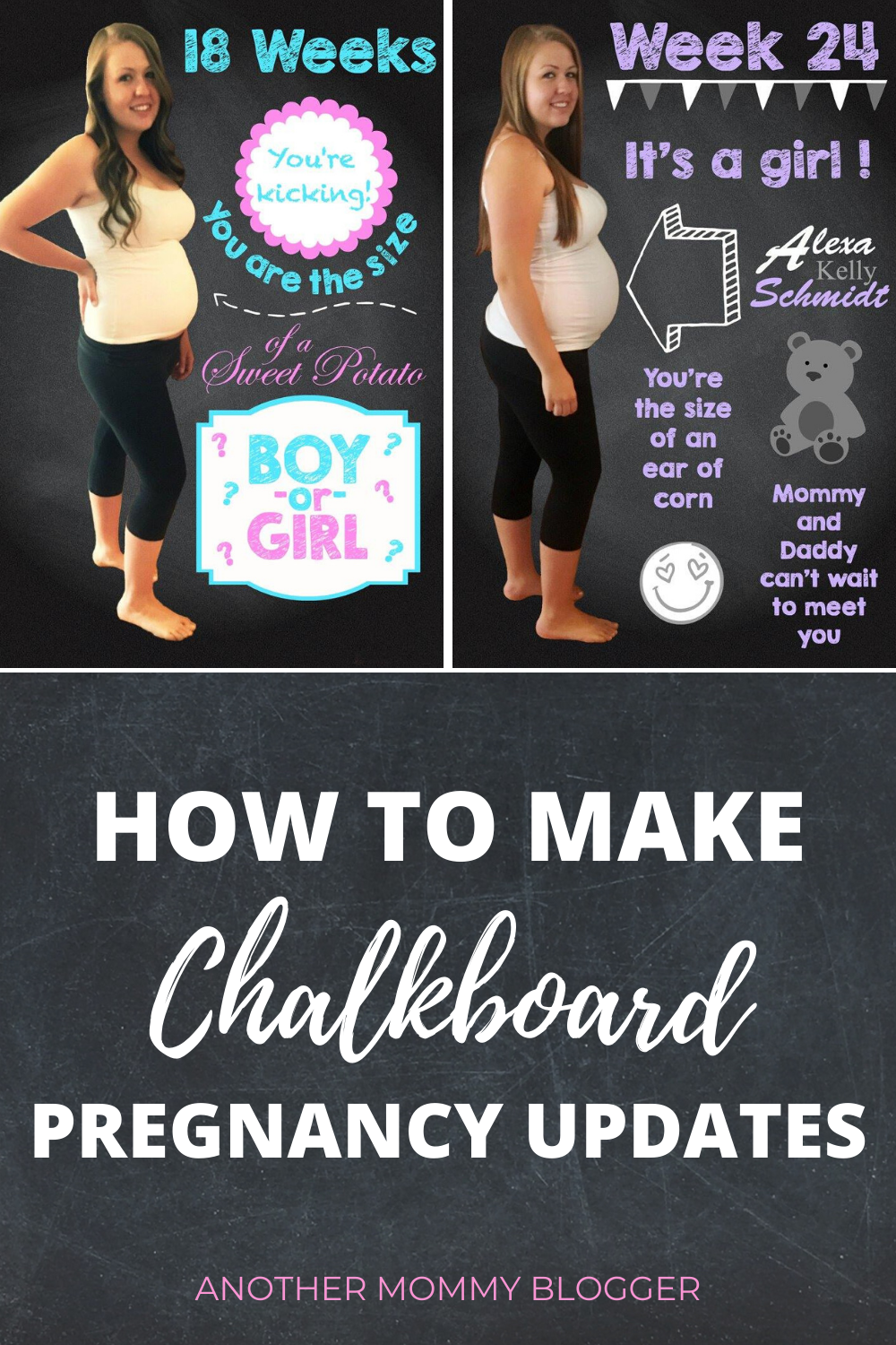 Make beautiful pregnancy photos to document your pregnant belly week by week. These are so easy to make and fun to share with family and friends. #pregnancy
