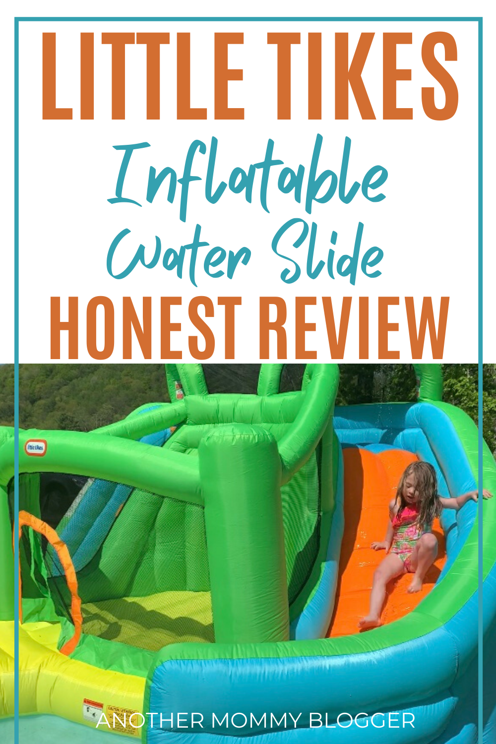This bounce house waterslide is the best outdoor toys for kids for summer. #summertoys #outdoortoys
