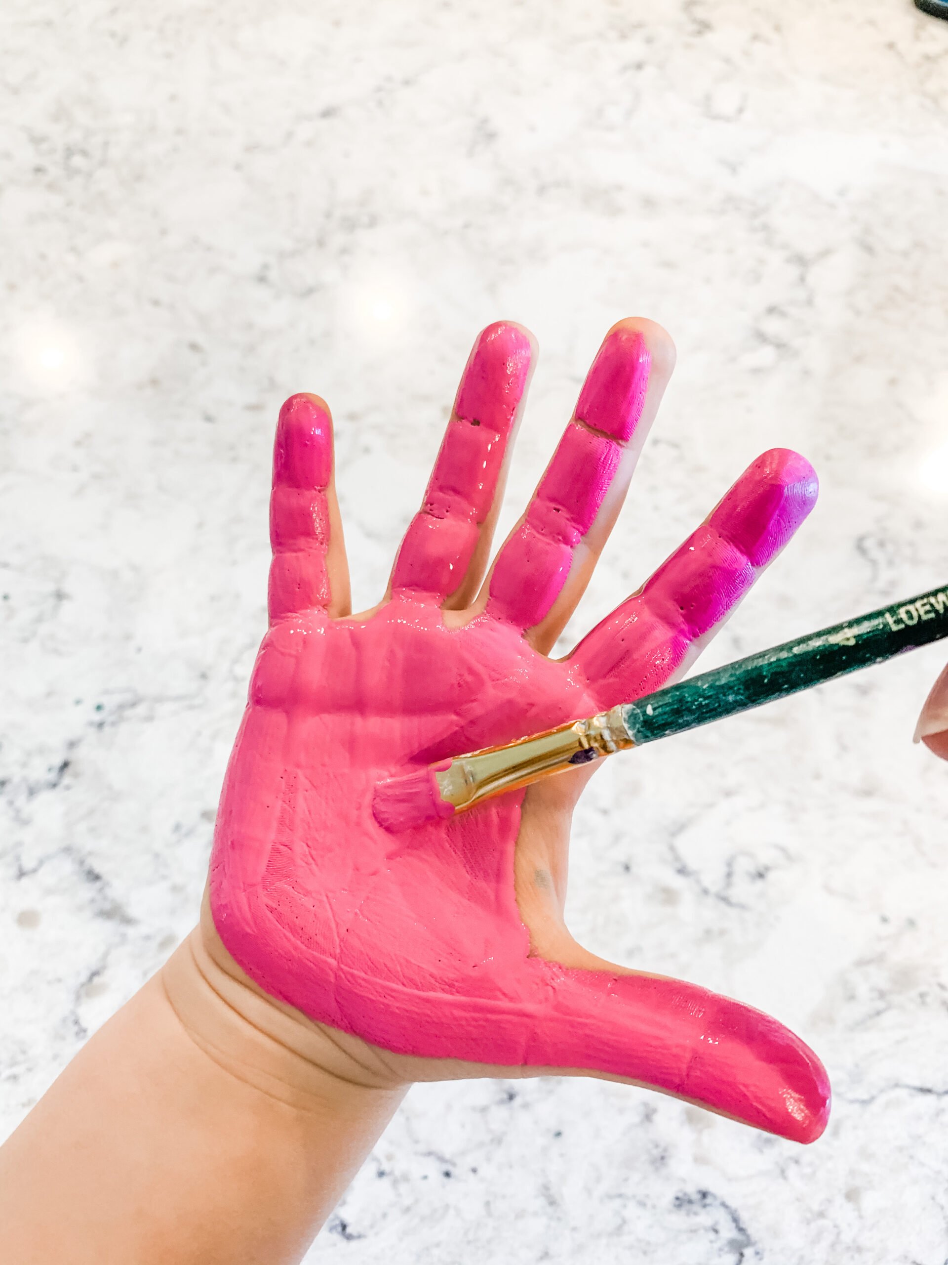 Hand painted for DIY handprint keychain craft