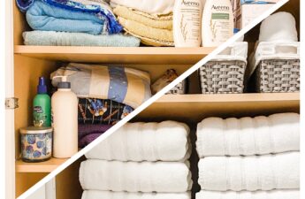 Bathroom Cabinet Organization Before & After