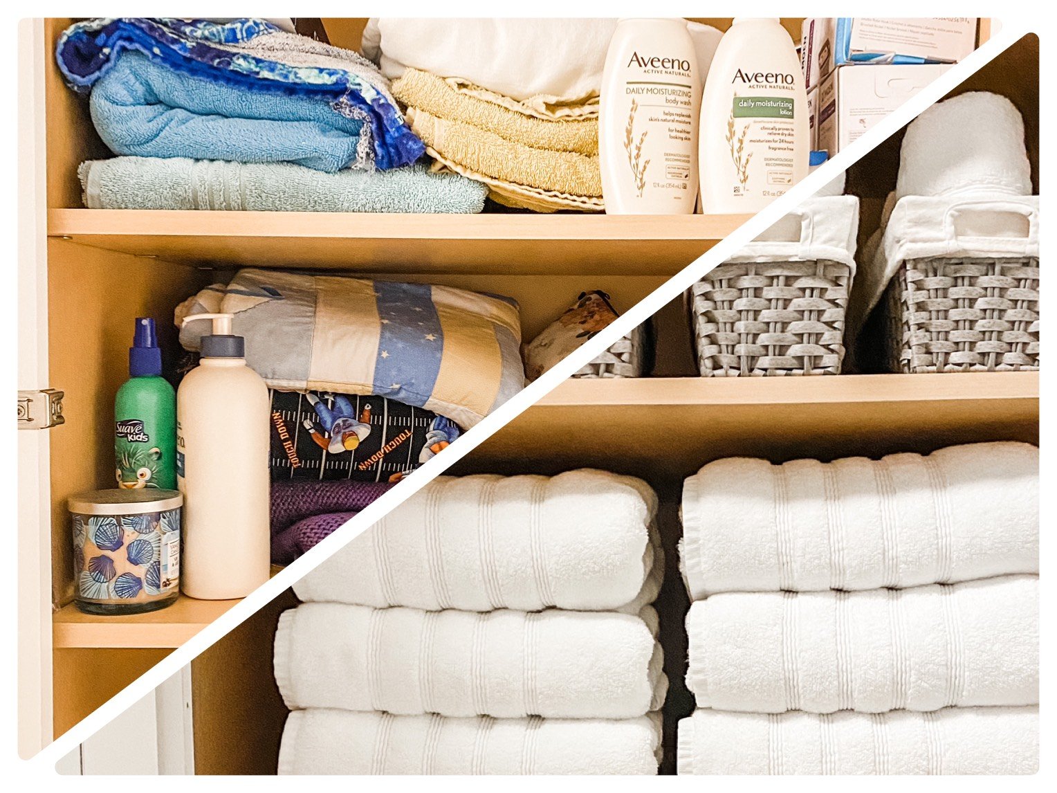 Bathroom Cabinet Organization Before & After