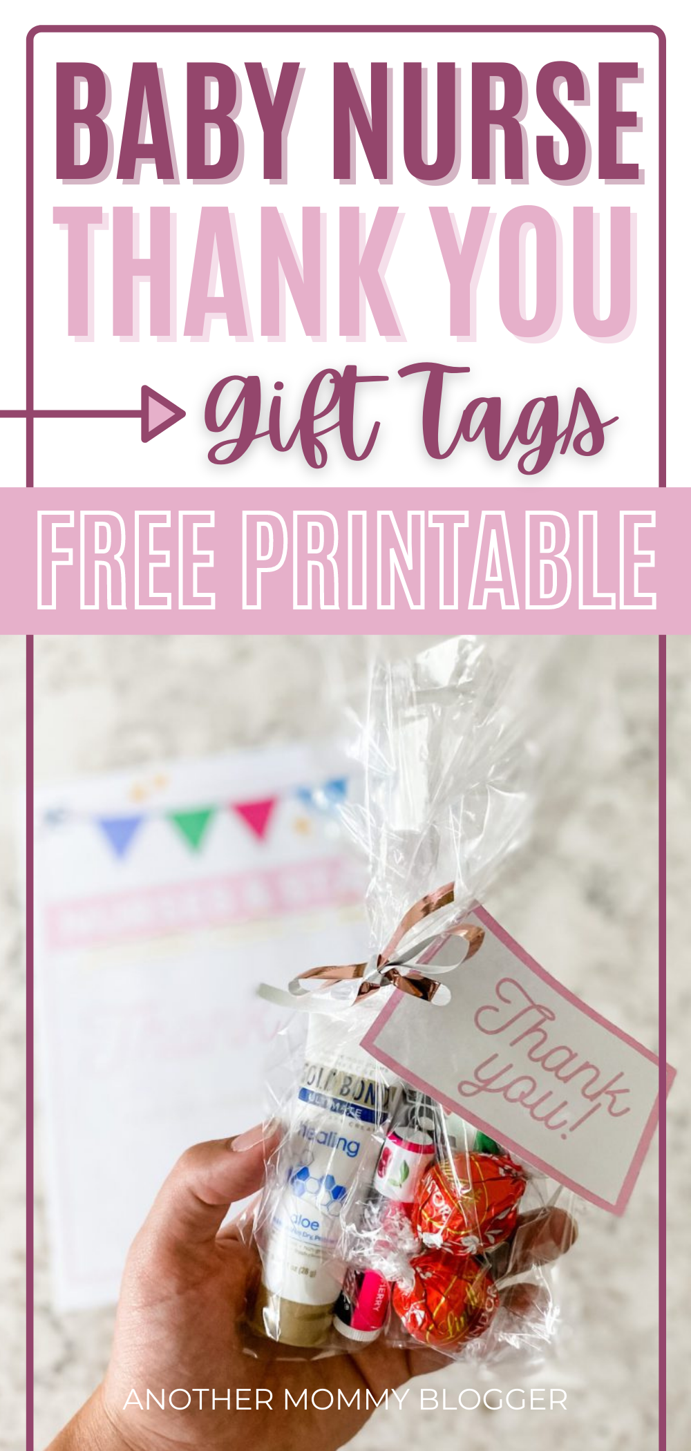 These are gift ideas for labor and delivery nurses. Ideas for what to put in their gift bags and free printable thank you gift tags. #pregnancy