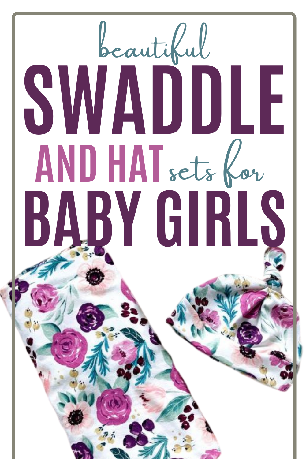 Looking for soft and stretchy swaddle and hats? These beautiful matching newborn swaddle blanket and hat sets are what you’re looking for for your baby girl. #babygirl #swaddleblankets
