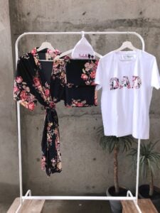 Matching family newborn girl swaddle and hat set 