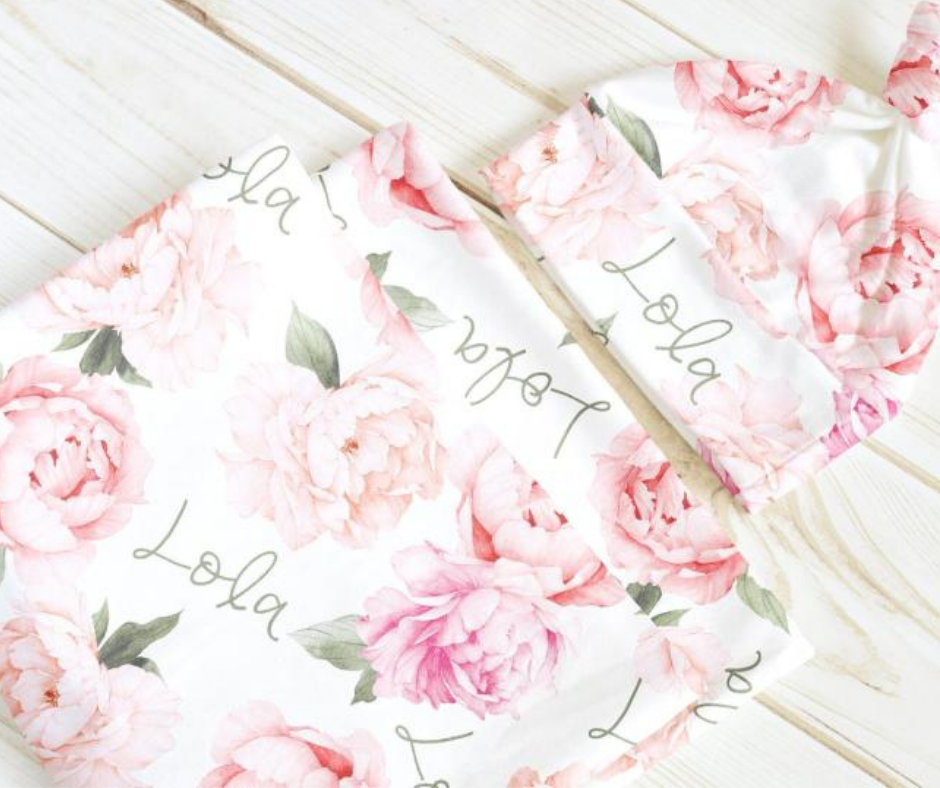 Beautiful Swaddle Blanket And Hat Sets For Girls
