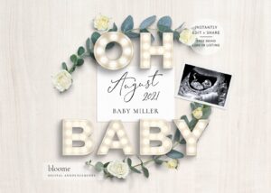 Marquee Lights Pregnancy Announcement