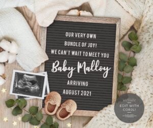 Flat Lay Digital Pregnancy Annoucement 