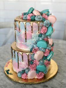 Macaroon Gender Reveal Cake