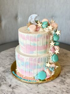 Drip Gender Reveal Cake