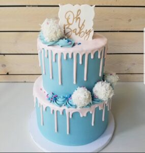 Flower Gender Reveal Cake