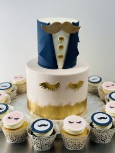 Stashes or Lashes Gender Reveal Cake