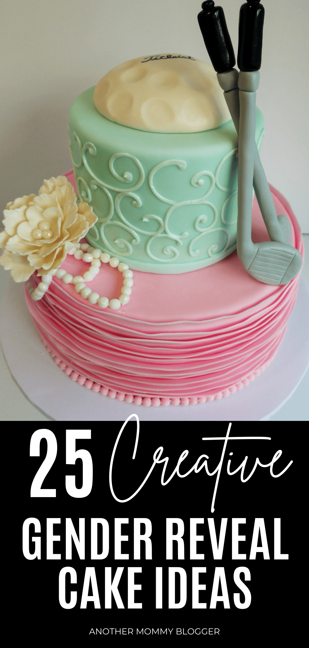 Here are 25 gender reveal cake ideas you need to see. If you need a cake for your gender reveal party try ordering one of these. This is a putters or pearls gender reveal cake.