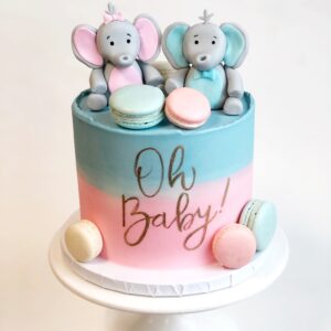Elephant Gender Reveal Cake