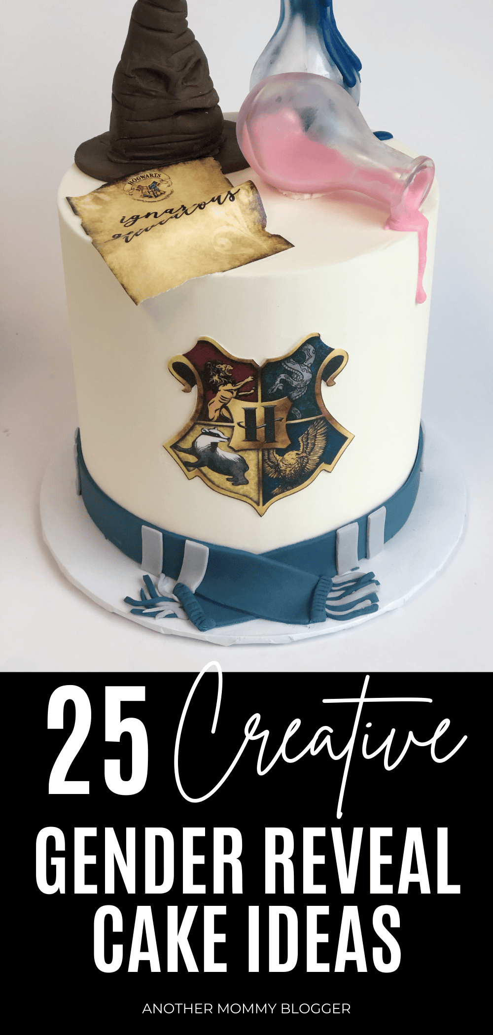 These are creative gender reveal cake ideas for your next gender reveal party. This is a Harry Potter gender reveal cake.