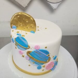 Space Gender Reveal Cake