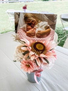 Girls first birthday table centerpieces 
