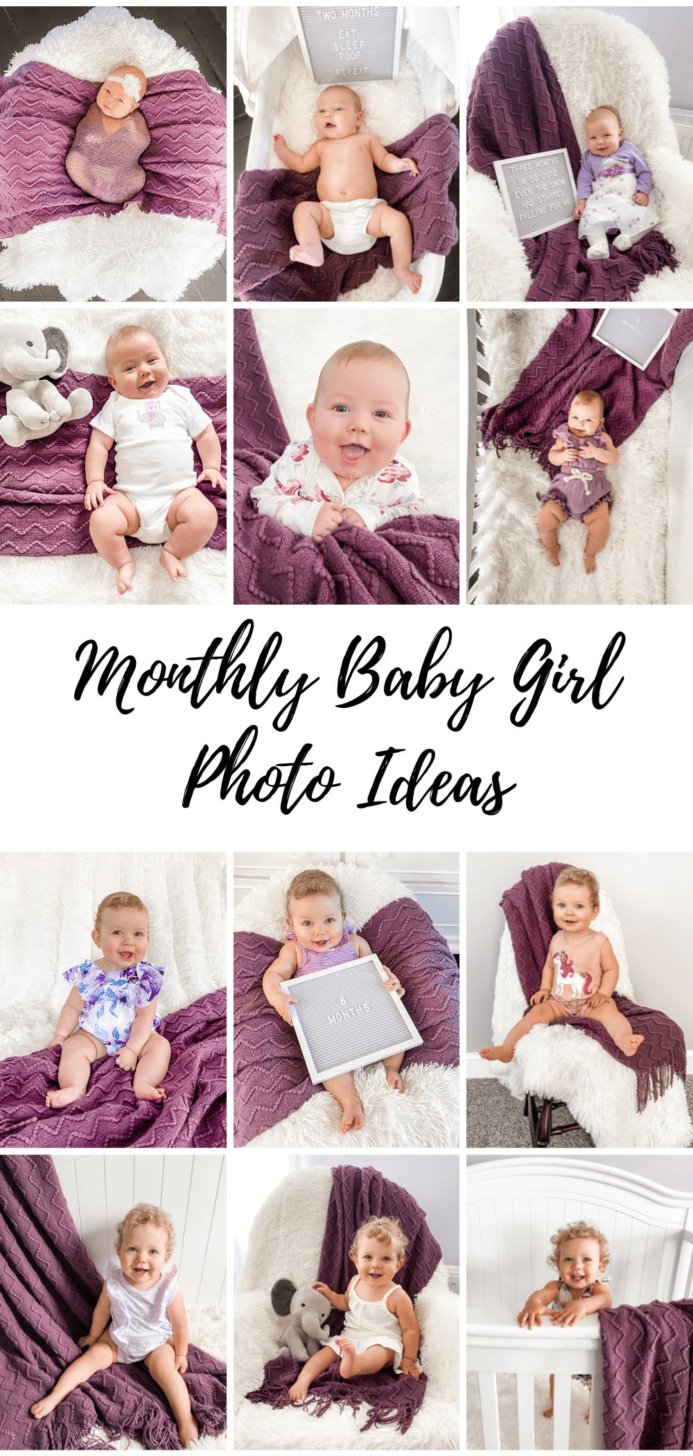Taking monthly baby photos from hom is easy with these diy baby photography tips.
