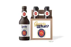 Beer label baby announcement to husband