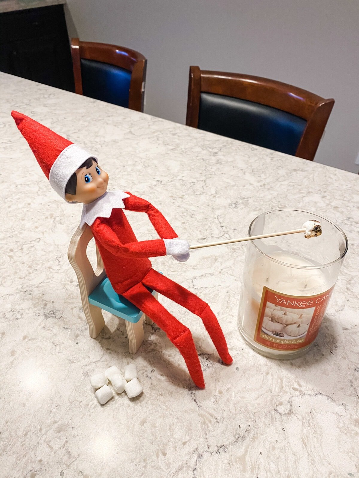 Elf roasting marshmallows