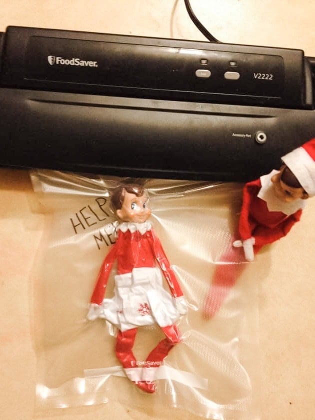 Funny elf on the shelf freezer wrap