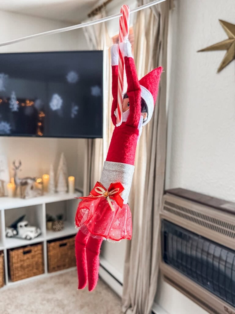 Elf candy cane zip line