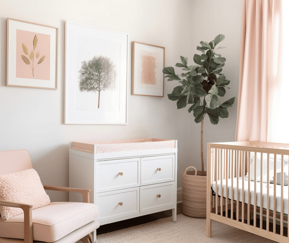 Black out curtains in a baby nursery.
