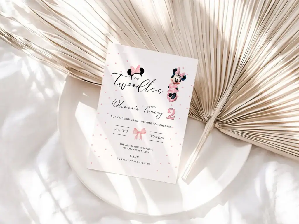 Minnie Mouse birthday party invitation