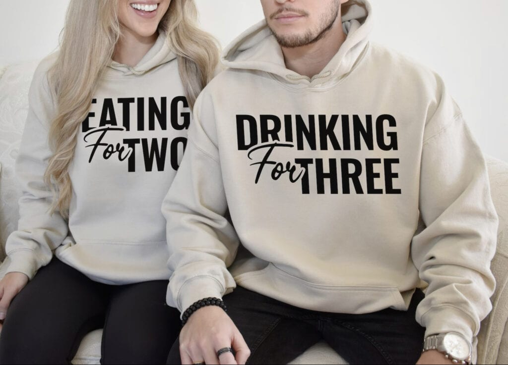 Eating for two pregnancy announcement