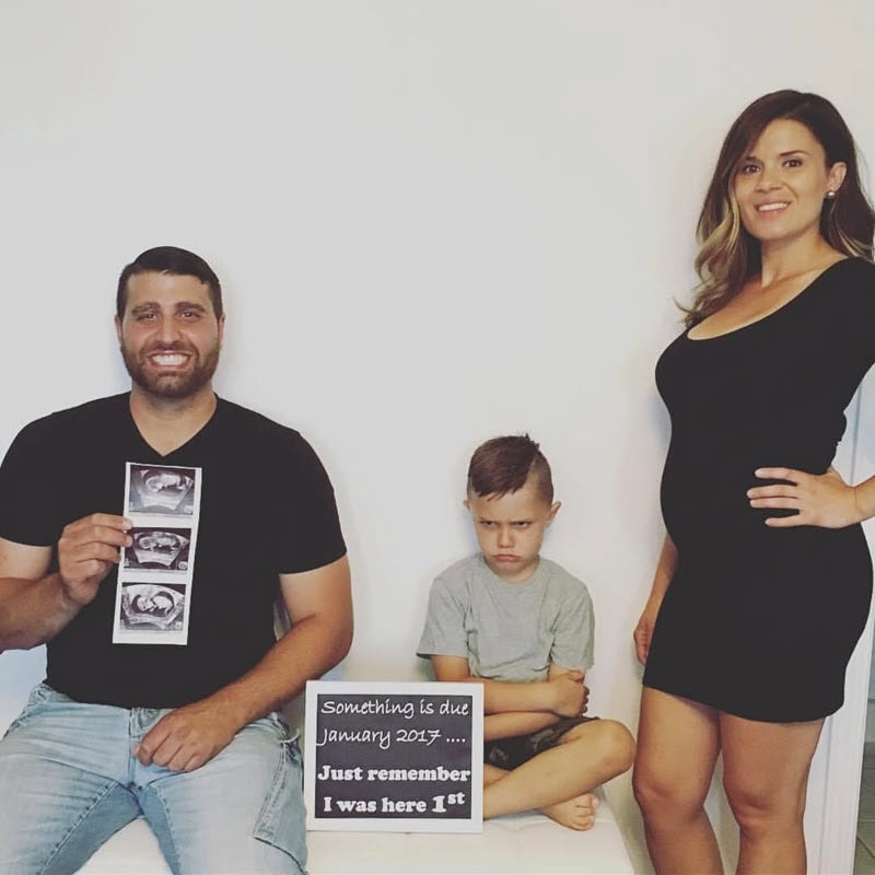 Funny baby announcement photo