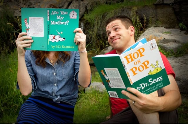 Dr. Seuss pregnancy announcement photo