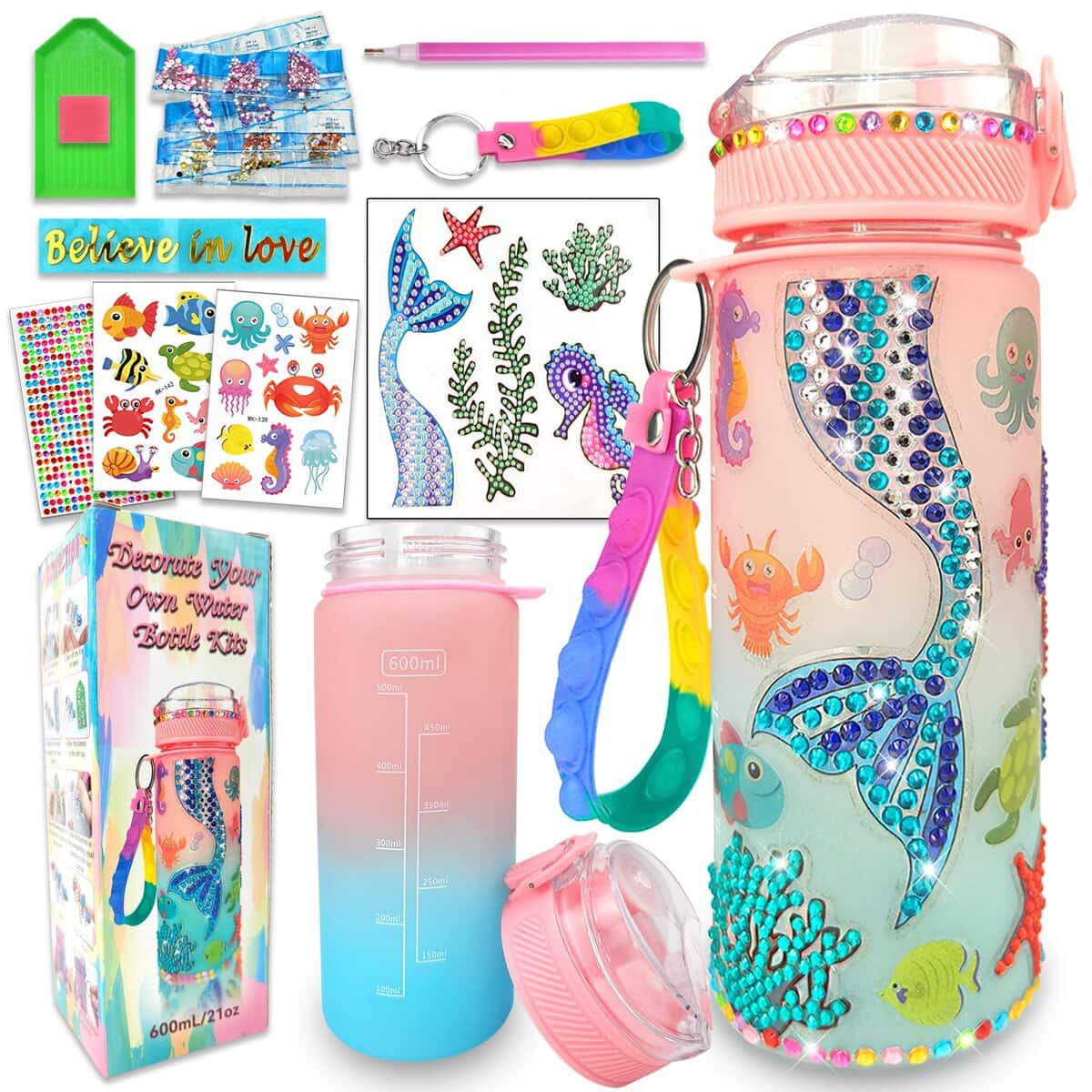 Decorate your own water bottle gift