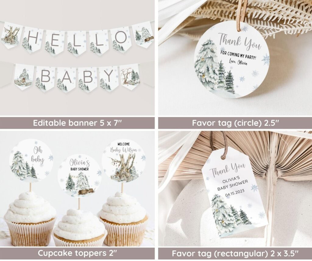 Baby it’s cold outside winter baby shower decorations
