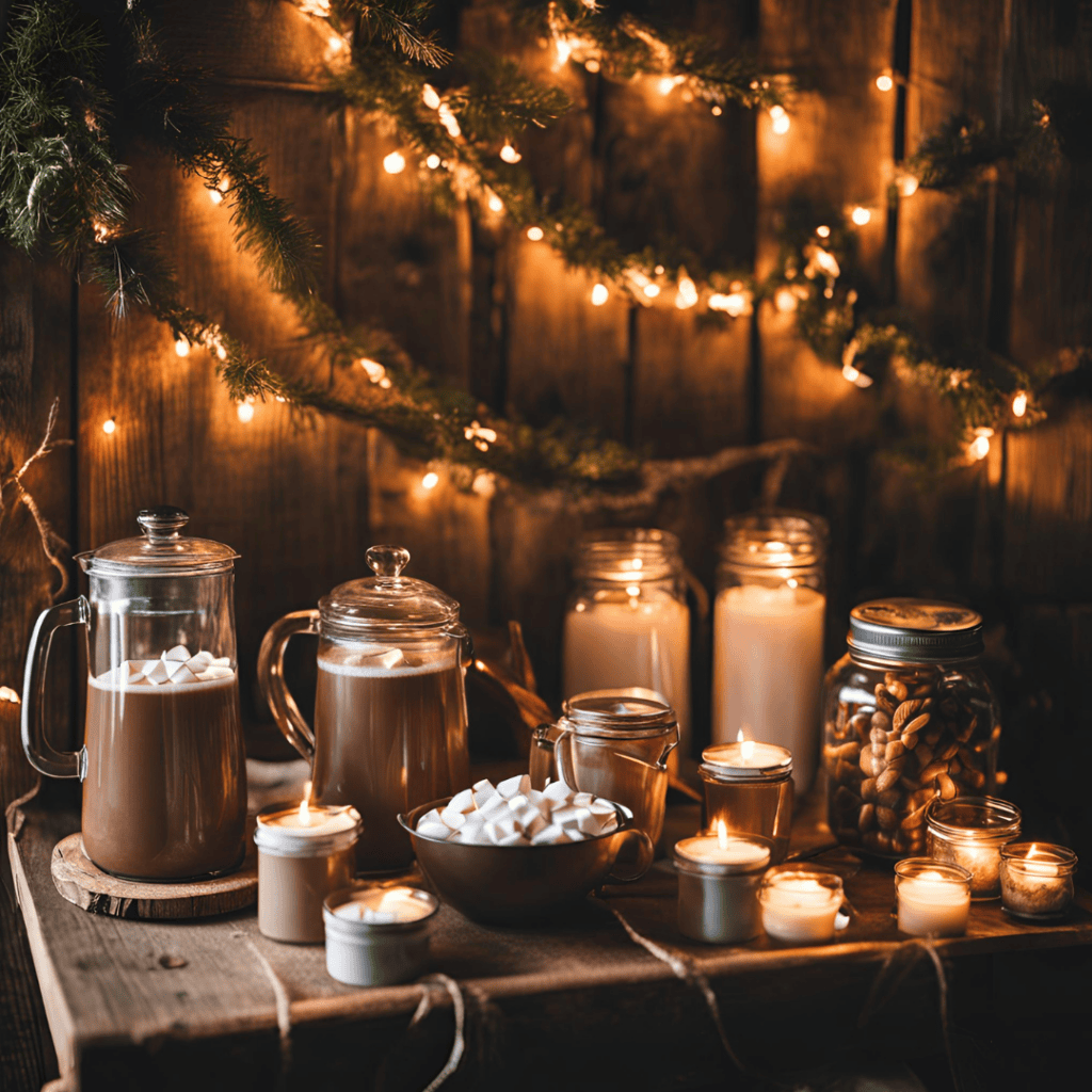 Hot chocolate bar for a baby shower party
