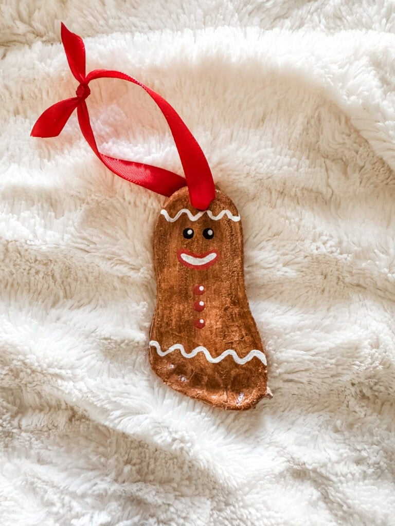 Gingerbread Footprint Salt Dough Ornament 