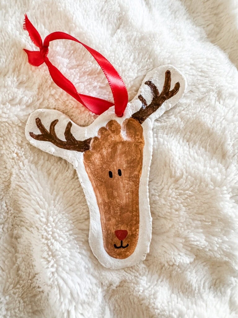 Reindeer footprint salt dough ornament