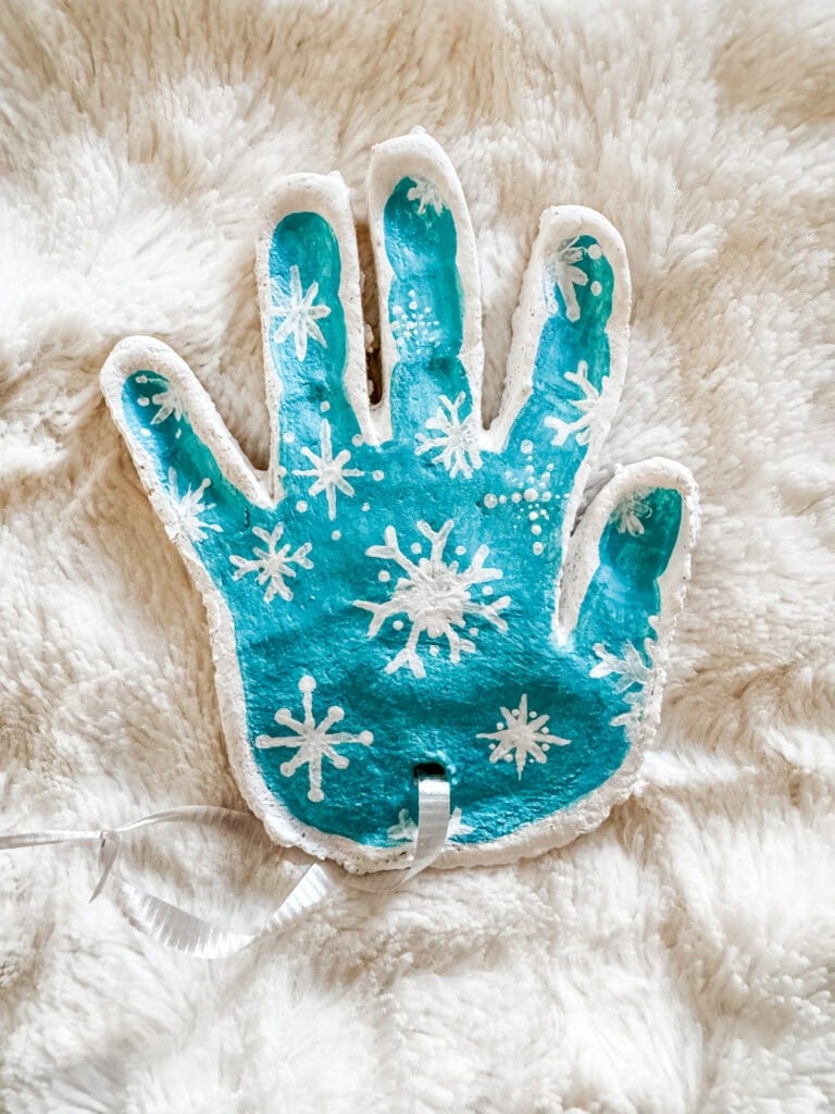 Salt Dough Snowflake Handprint