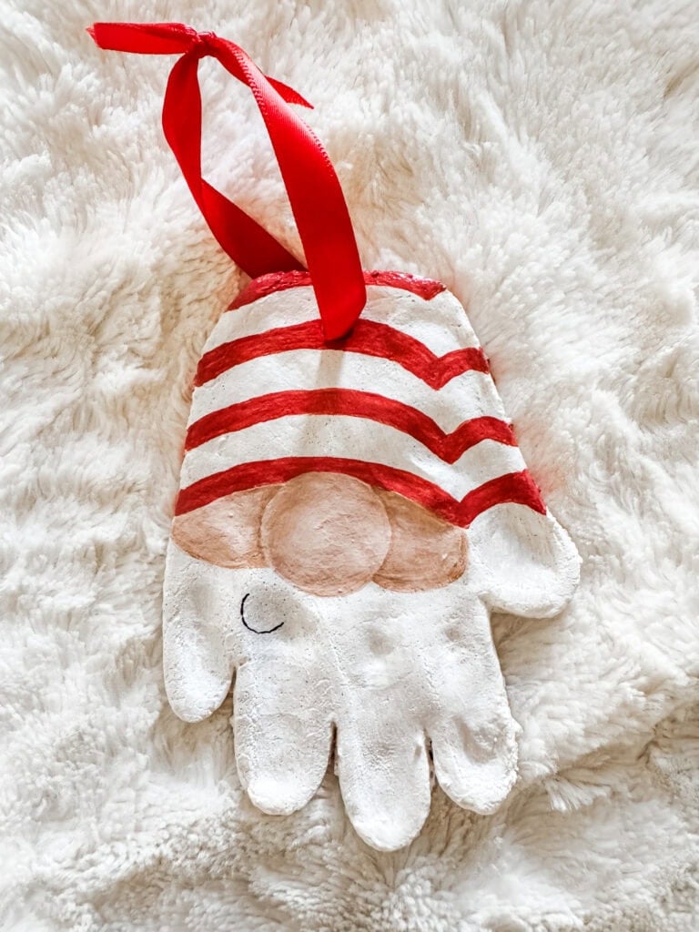 Salt dough handprint gnome