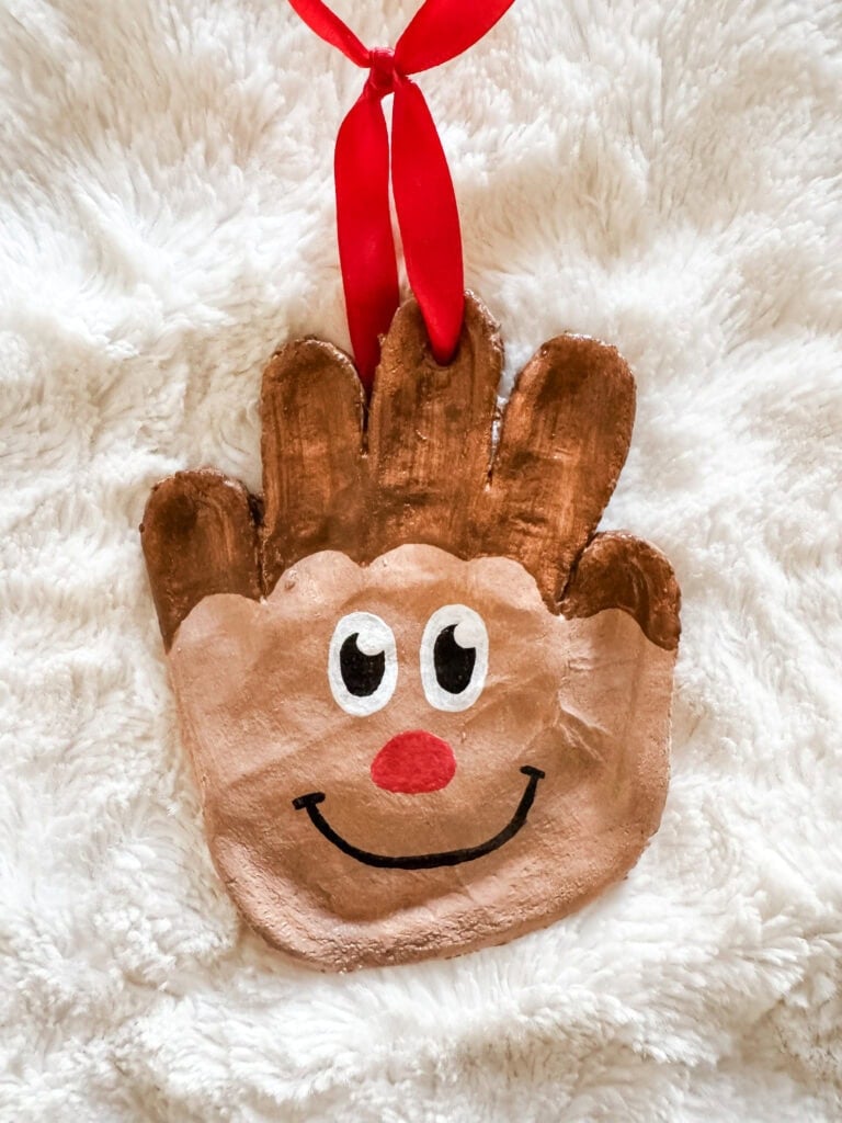 Salt dough reindeer handprint 