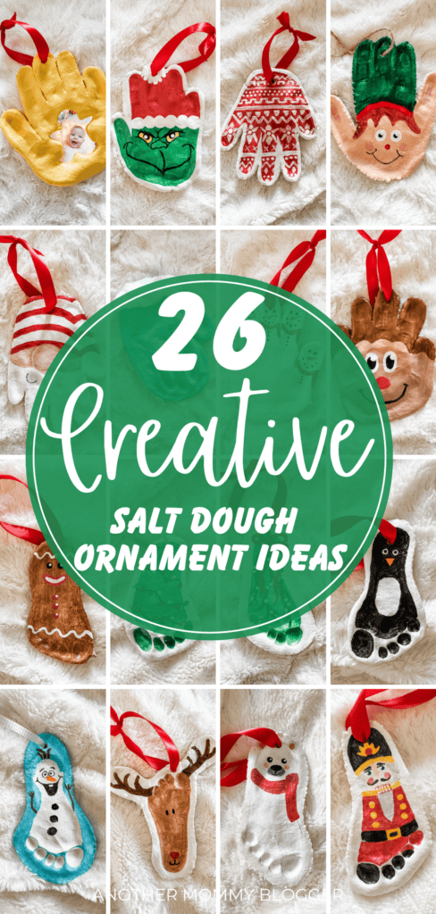 Check out these creative Christmas salt dough ornaments. These are the cutest baby Christmas keepsakes. Make these handprint and footprint ornaments today!
