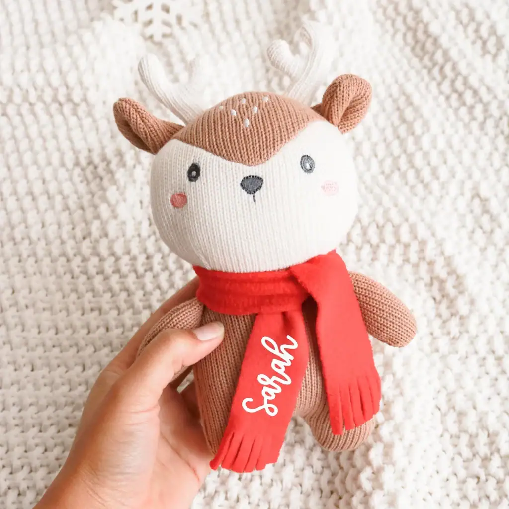 Personalized Christmas reindeer stuffed animal